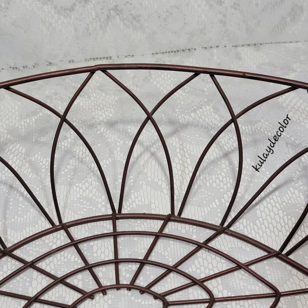 Vintage Large Metal Wire Fruit Basket 17.25